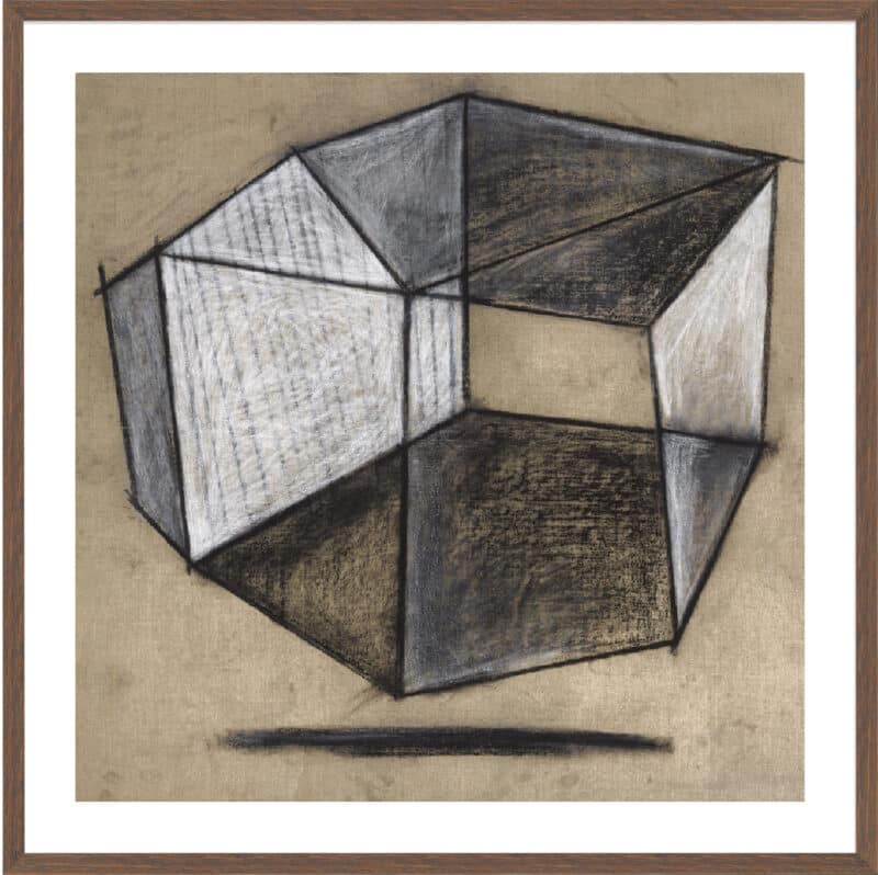 Geometrics 3 - 5cm White Border Box Walnut