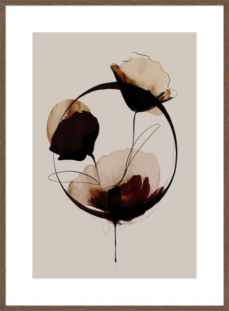 Halo Flowers No 2 - 10cm Mount Board Box Walnut