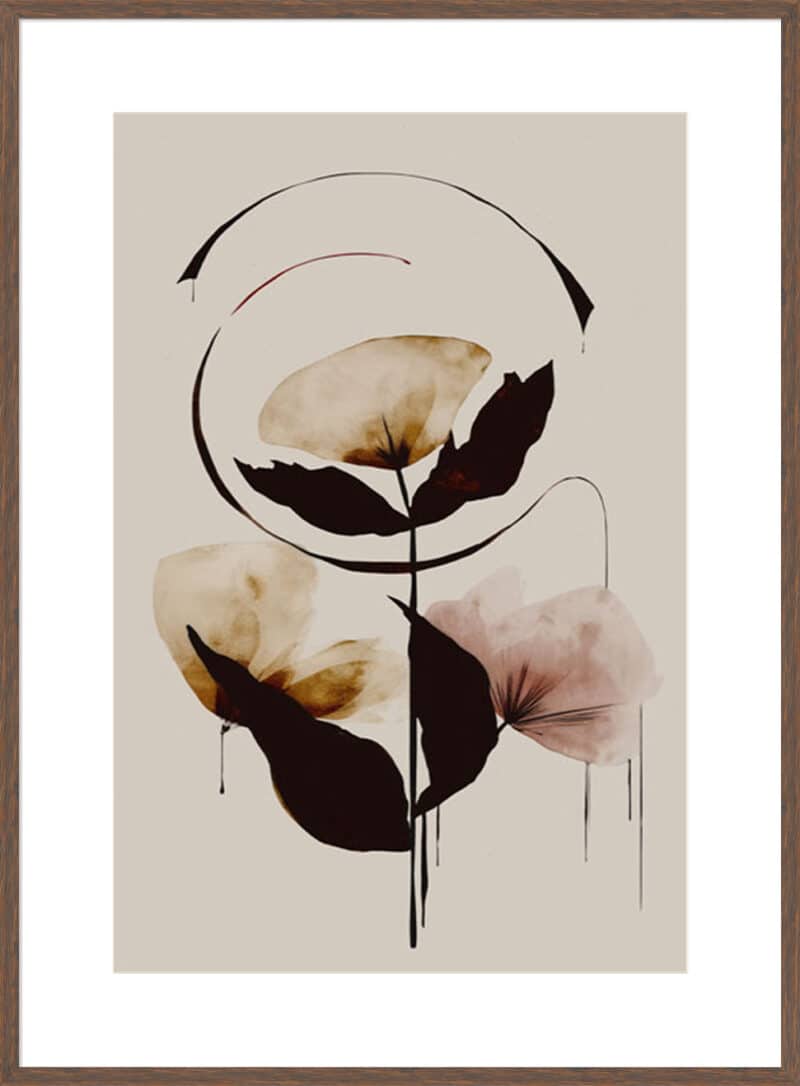 Halo Flowers No 3 - 10cm Mount Board Box Walnut