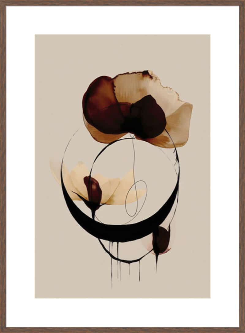 Halo Flowers No 4 - 10cm Mount Board Box Walnut