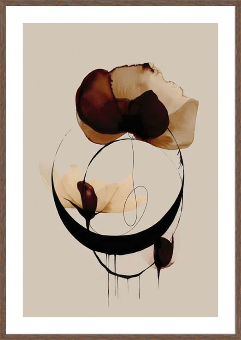 Halo Flowers No 4 - 5cm White Border Box Walnut