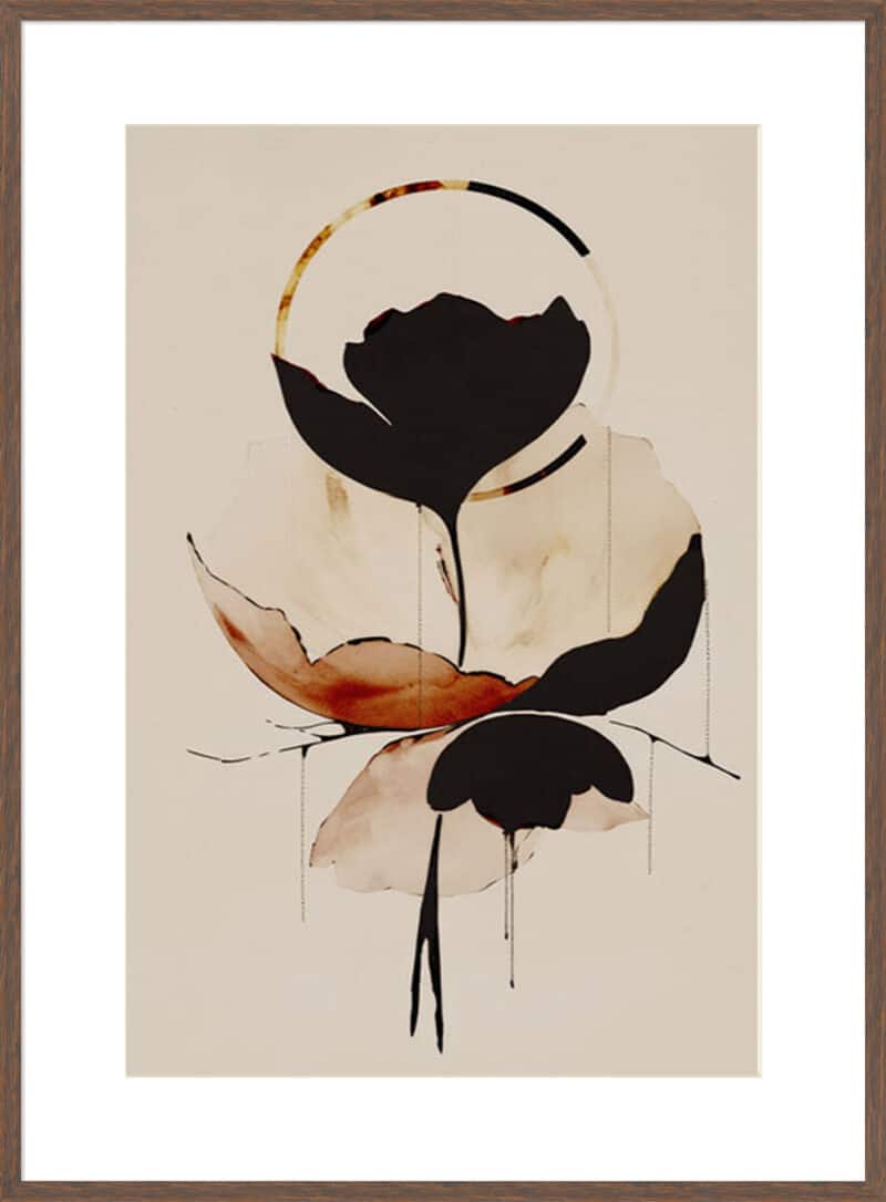 Halo Flowers No 5 - 10cm Mount Board Box Walnut