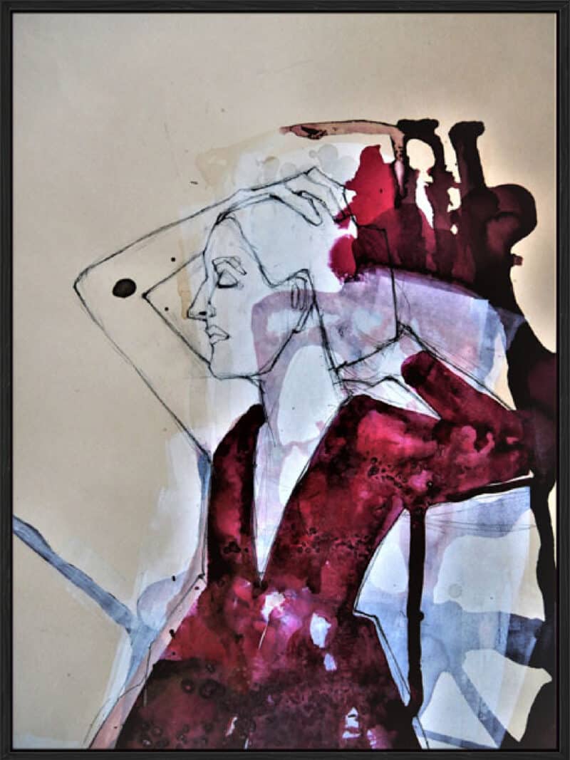 Lady in Red - Canvas Gallery Black