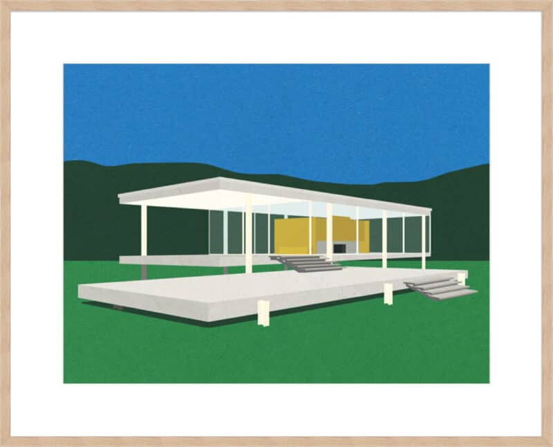 Ludwig Mies Van Der Rohe Farnsworth House - 10cm Mount Board Box Natural