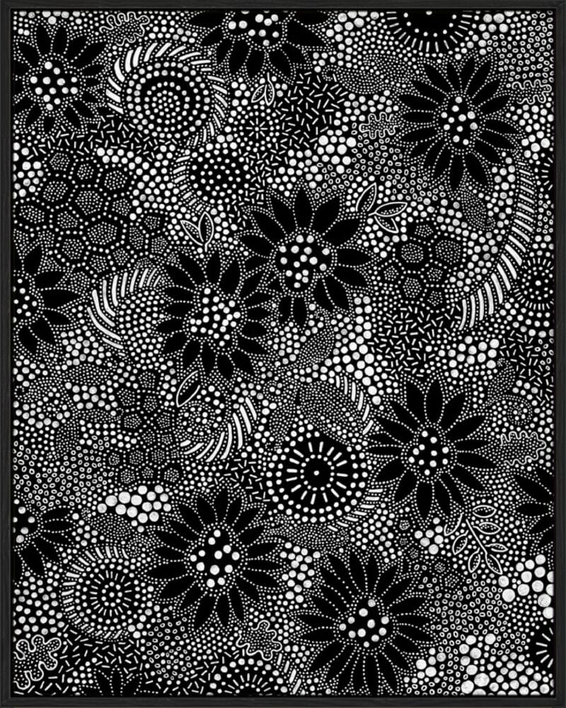 Monochrome Spots 2 - Canvas Gallery Black