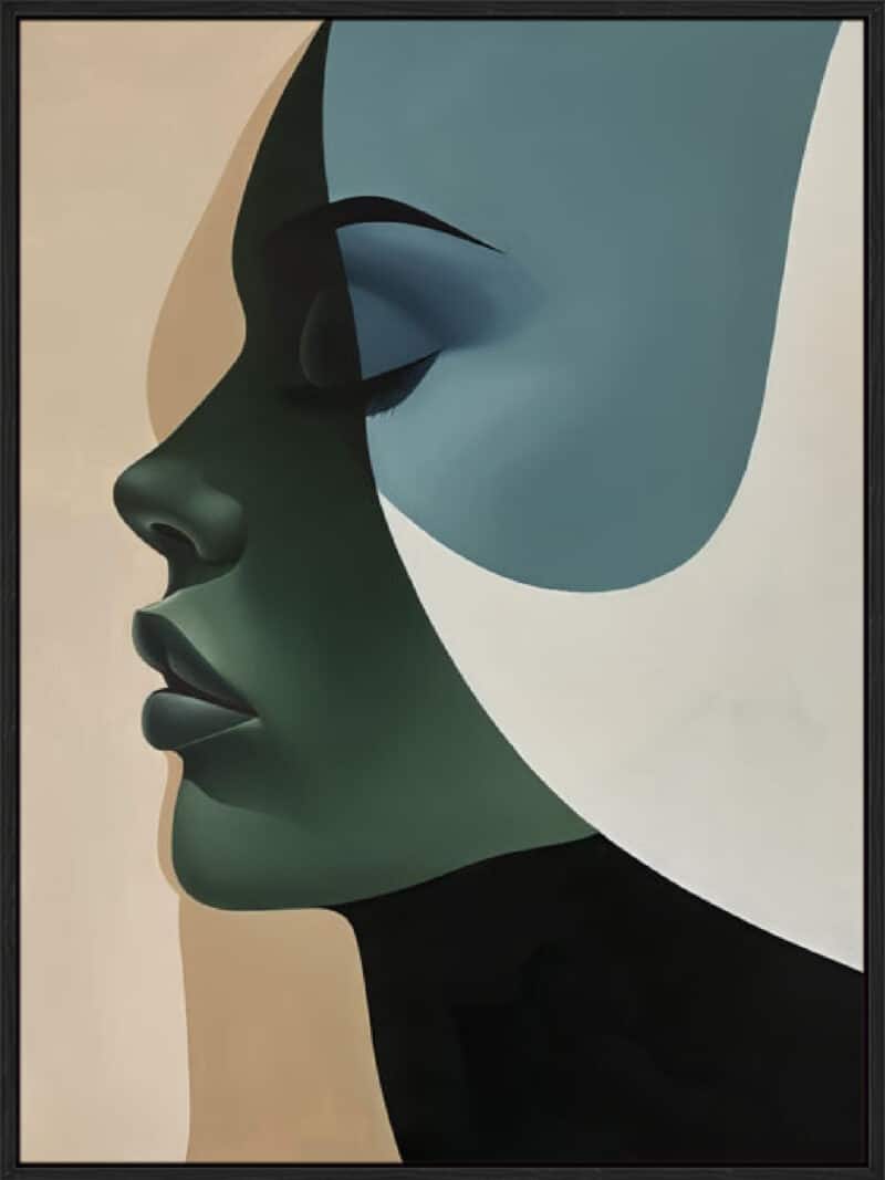 Poster Minimalist Portrait 4 - Canvas Gallery Black