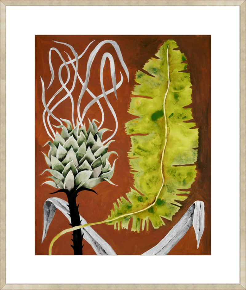 Protea and Banana Leaf - 10cm Mount Board Sm. Box Champagne