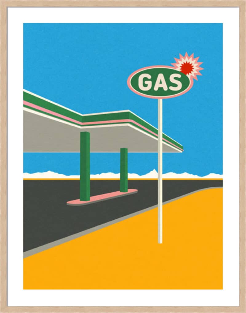 Spark Gas Station - 5cm White Border Box Natural